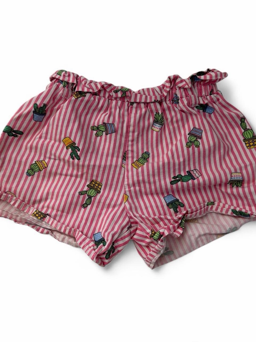 Vintage Flapdoodles Girls Pink Striped Cactus Print Shorts size 4T